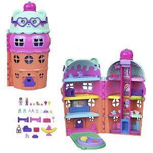Polly Pocket Micro Conjunto Casa de Sorvete com 23 Acessórios
