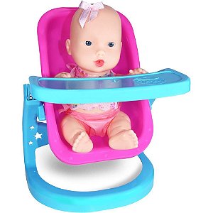 Boneca Meu Beijinho BABY Papinha com Acessórios para Alimentação