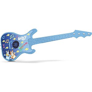 Guitarra Infantil Bluey Azul Claro com Cravilhas Amarelas – 3+ ANOS