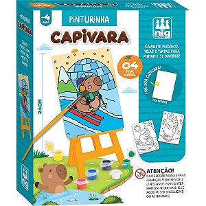 Brinquedo para Colorir KIT Pinturinha Capivara com Desenhos Fofos para Crianças