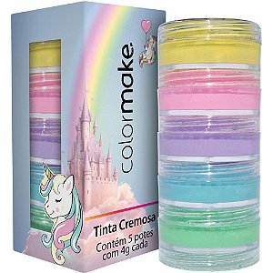 Pintura Facial Cremosa Unicórnio com 5 Cores 4G Cada