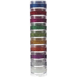 Pintura Facial Glitter Cremoso com 10 Cores 4G Cada