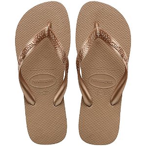 Chinelo Havaianas Feminino TOP Tiras 39/40 Rose GOLD (PAR)