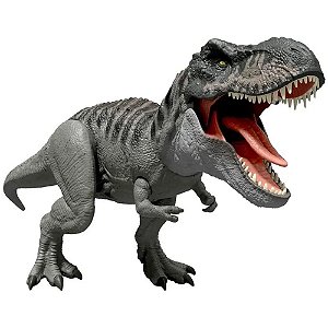 Boneco T-REX Jurassic WORLD Rebirth com SOM, LUZ e Movimento de Mordida
