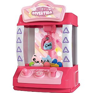 Brinquedo Mini Máquina de Garra Divertida com LUZ, Som e 10 Peças Inclusas