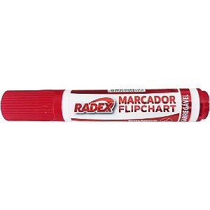 Pincel Marcador Permanente FLIP CHART Recarregável Vermelho Caixa com 12