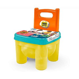 Brinquedo para Montar Brinkadeira CLICK com 150 Peças e Cadeira Multifuncional