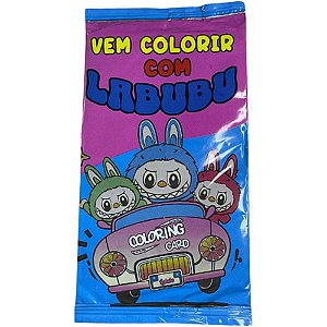 Card de Colorir Labubu com 4 Unidades 16X10CM