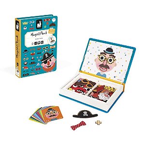 Livro Magnético Infantil CRAZY Faces Meninos com 82 Peças