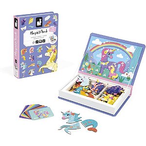 Livro Magnético Infantil Unicórnio com 44 Peças e 10 Cartões