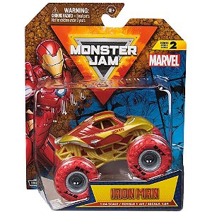 Carrinho Homem de Ferro Monster JAM 1:64 Marvel para Crianças