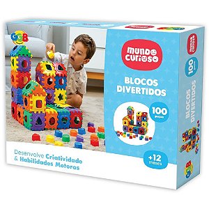 Brinquedo Educativo Blocos Divertidos 100 Peças