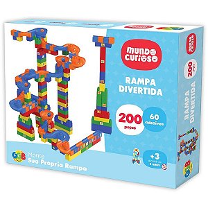 Brinquedo para Montar Rampa Divertida 200 Peças + 60 Adesivos