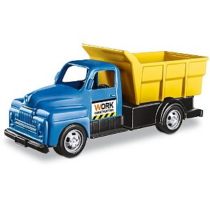 Caminhão Basculante Infantil Construction WORK 23CM com Roda Livre