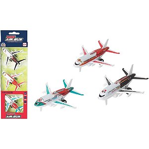 Mini AIR BUS com 3 Unidades – Aviões de Fricção