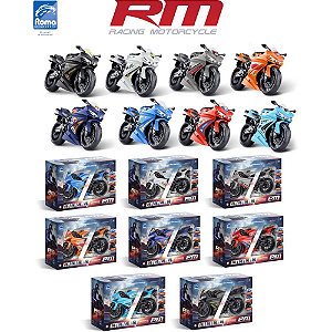 Moto Racing Motorcycle Esportiva de Brinquedo com Rodas Livres