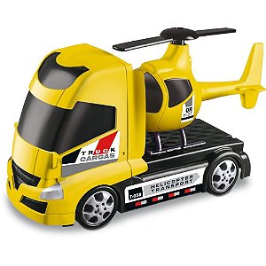Caminhão HELI-TRUCK 29CM com Helicóptero e Roda Livre Sortido