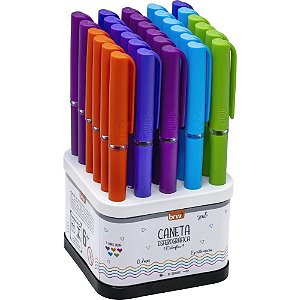 Caneta Esferográfica Colorflow 0,7MM Neon Display com 30 Unidades