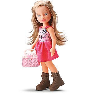Boneca Beverly GIRLS Fashion 34CM com Acessórios Articulada em Vinil