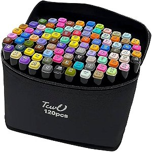 Marcador Artístico Touch 120 Cores com Bolsa