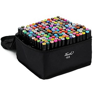 Marcador Artístico Touch com 168 Cores e Bolsa de Transporte