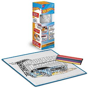 Tapete Mágico Acqua HOT Wheels com 6 Canetas Laváveis 50X50CM