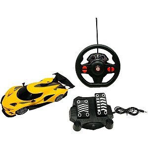 Carrinho Controle Remoto Thunder com Acelerador 1:16 Amarelo