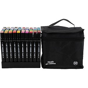 Marcador Artístico ART Marker 60 Cores com Bolsa