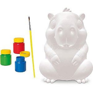 Capivara para Colorir com Tinta Guache Lavável e Pincel