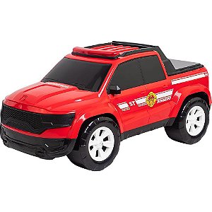 Carrinho Bombeiro PICK-UP Alien com Design Robusto e Adesivos Temáticos