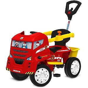 Veículo a Pedal Caminhão Bombeiro 2 em 1 Vermelho ATÉ 35KG