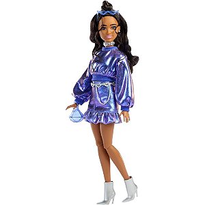 Barbie Fashion Deluxe STYLE Vestido Metálico Azul
