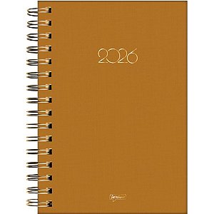 Agenda 2026 Caramelo Capa Dura Espiralada 184 Folhas 136X194MM Pacote 4