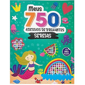 Livro com Adesivos 750 Ades.strass Sereias 32PG