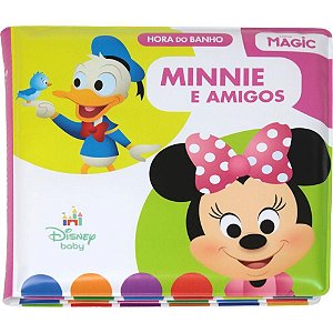 Livro para Banho Minnie e Amigos 14X14CM Almofadado com 6 Páginas Coloridas