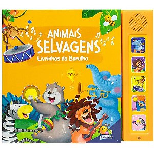 Livro Sonoro Animais Selvagens 22X19,5CM 8 Páginas com SONS Interativos
