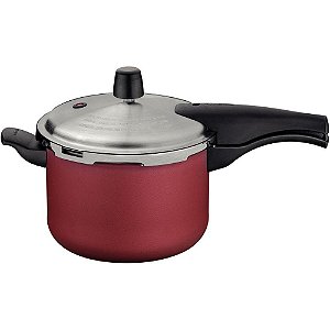Panela de Pressão Antiaderente 4,5L Vermelha