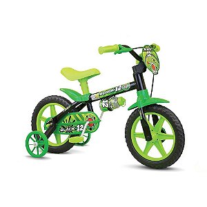 Bicicleta Infantil ARO 12 BLACK Masculina com Garrafinha e Limitador