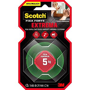 Fita SCOTCH Fixa Forte Espuma Extrema 24MM X 2M - Suporta ATÉ 5KG