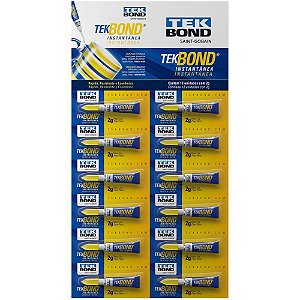 Cola de ALTA Resistência Tekbond 2G - Cartela com 12 Unidades