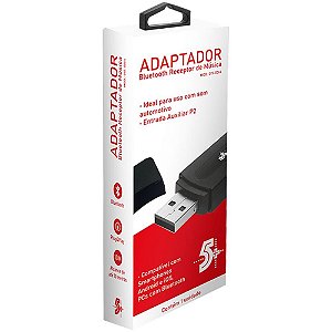 Adaptador Bluetooth Receptor com Cabo Auxiliar P2 PLUG AND PLAY Alcance 10M