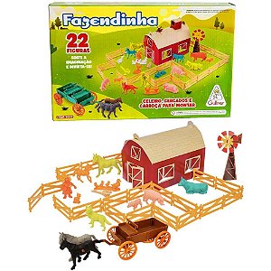 Miniatura Colecionável Fazendinha Playset 20 Figuras com Cerca