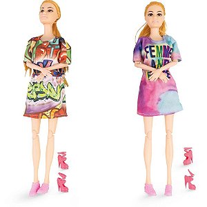 Boneca Fashion Urbana Estilo Moderno com Acessórios