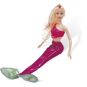 Boneca Sereia Anabelle com Cauda Articulada e Cabelos Longos
