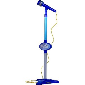 Instrumento Musical Microfone Azul com Som e LUZ