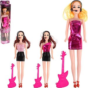 Boneca Joyce POP STAR 28CM com Estilo Musical e Acessórios