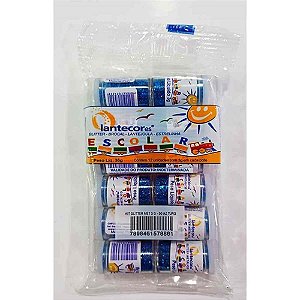 Glitter PVC Azul Turquesa 3G Pacote com 12 Unidades