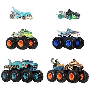 Hot Wheels Monster TRUCKS SHARKS VS. Dinos 1:64 5-PACK