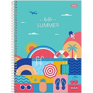 Caderno 01X1 Capa Dura HIGH Feminino 80 Folhas Pacote com 4 Unidades
