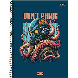 Caderno 01X1 Capa Dura HIGH Masculino 80 Folhas Pacote com 4 Unidades